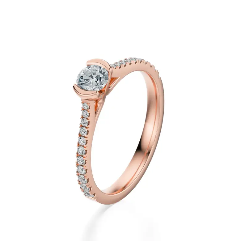 Pierścionek z różowego złota z diamentami AJPZ_085